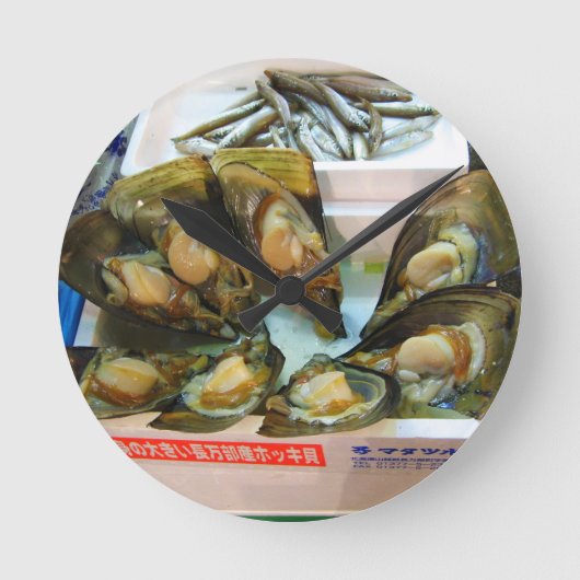 Giant Mussels Tsukiji Fish Market, Tokyo, Japan Ronde Klok (Voorkant)