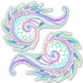 GIANT Neon Seashells Sticker (Voorkant)