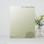 Giant Oak op een gebied van groen Briefhoofd Ontwerp (Staand voorkant)