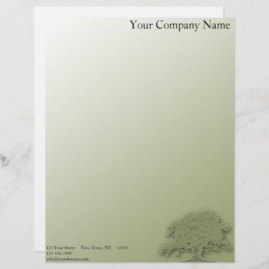 Giant Oak op een gebied van groen Briefhoofd Ontwerp (Voorkant / Achterkant)