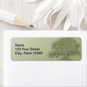 Giant Oak op een veld van groen retouradres Etiket (Insitu)