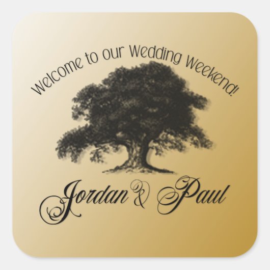 Giant Oak op Gouden Sticker (Voorkant)