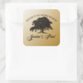 Giant Oak op Gouden Sticker (Tas)