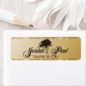 Giant Oak Tree on Gold Sigaar Band Etiket (Insitu)