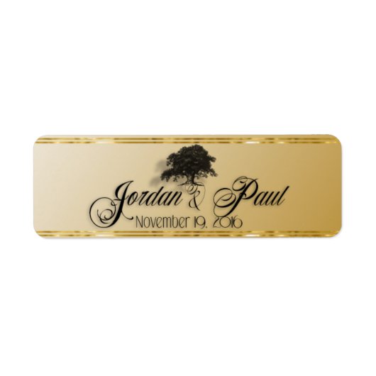 Giant Oak Tree on Gold Sigaar Band Etiket (Voorkant)