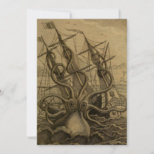Giant Octopus  1801 Etching Bedankkaart