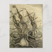 Giant Octopus 1801 Etching Briefkaart (Voorkant)