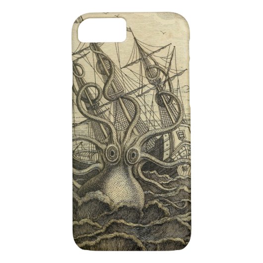 Giant Octopus  1801 Etching Case-Mate iPhone Case (Achterkant)