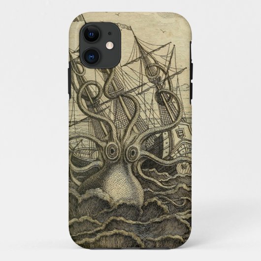 Giant Octopus  1801 Etching Case-Mate iPhone Case (Achterkant)