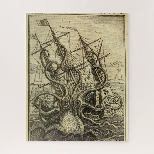Giant Octopus 1801 Etching Legpuzzel (Verticaal)