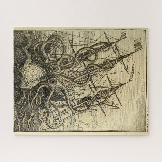 Giant Octopus  1801 Etching Legpuzzel (Horizontaal)