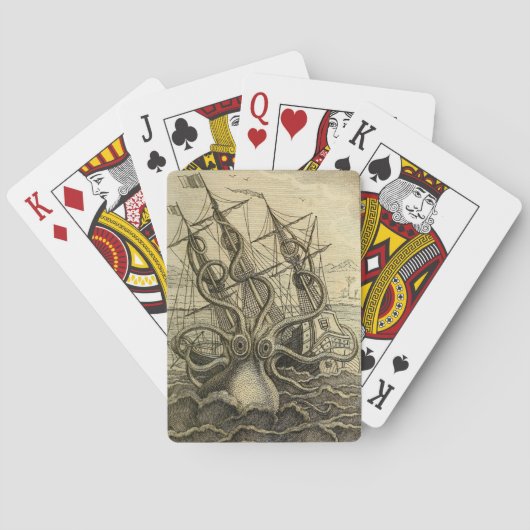 Giant Octopus 1801 Etching Pokerkaarten (Achterkant)