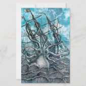 Giant Octopus Blue Zee Monster Sailboat (Voorkant)