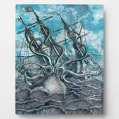 Giant Octopus Blue Zee Monster Sailboat Fotoplaat (Voorkant)