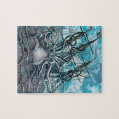Giant Octopus Blue Zee Monster Sailboat Legpuzzel (Horizontaal)