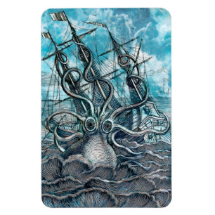 Giant Octopus Blue Zee Monster Sailboat Magneet