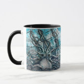 Giant Octopus Blue Zee Monster Sailboat Mok (Links)