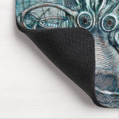 Giant Octopus Blue Zee Monster Sailboat Muismat (Hoek)