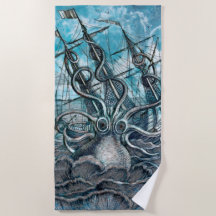 Giant Octopus Blue Zee Monster Sailboat