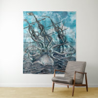 Giant Octopus Blue Zee Monster Sailboat