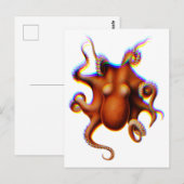 Giant Octopus Fringed Briefkaart (Voorkant / Achterkant)