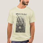 Giant Octopus Kraken & Ship Vintage Etching T-shirt (Voorkant)