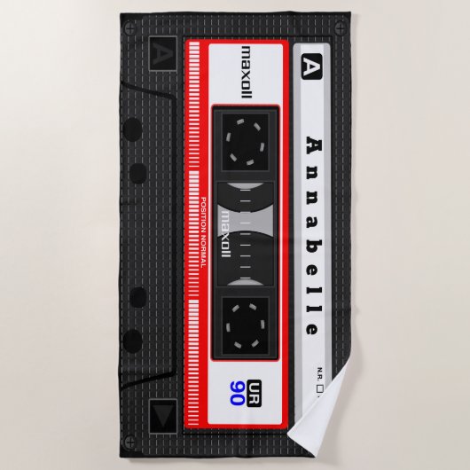 Giant Old School Cassette personaliseer de keukenh Strandlaken (Voorkant)