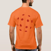 Giant Oranje PIckleball Halloween Costume T-shirt (Achterkant)