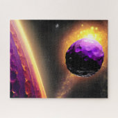 Giant Paars object dat naar een roze oppervlak gaa Legpuzzel (Horizontaal)
