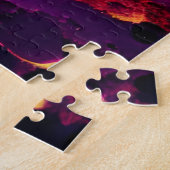 Giant Paars object dat naar een roze oppervlak gaa Legpuzzel (Zijkant)