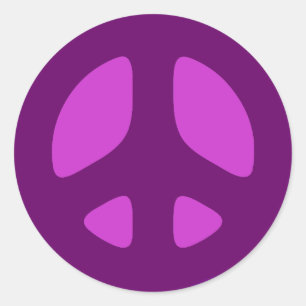 Giant Paars Peace Sign Ronde Sticker