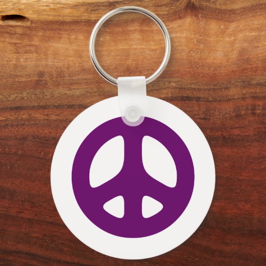 Giant Paars Peace Sign-Sleutelhanger Sleutelhanger (Voorkant)
