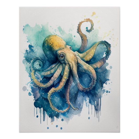 Giant Pacific octopus Wall art Perfect Poster (Voorkant)