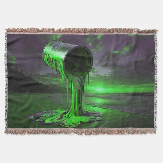 Giant Paint Can Pours Paint Onto Sunset Beach Deken (Voorkant)