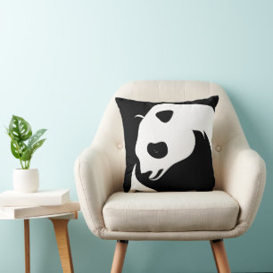 Giant Panda Art Zwart Sierkussen
