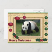 Giant Panda Bear & Baby Panda Christmas Card Feestdagenkaart (Voorkant / Achterkant)