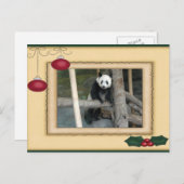 Giant Panda Bear & Baby Panda Christmas Card Feestdagenkaart (Voorkant / Achterkant)