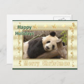 Giant Panda Bear & Baby Panda Christmas Card Feestdagenkaart (Voorkant / Achterkant)