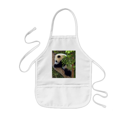 Giant Panda Beer & Baby Panda Apron Kinder Schort (Voorkant)