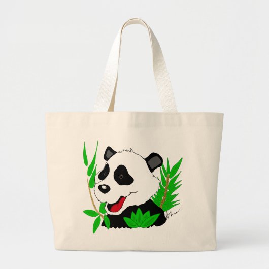 Giant Panda Beer Bag Grote Tote Bag (Voorkant)
