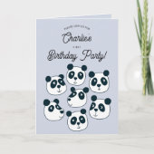 Giant Panda Beer Eerste 1e Verjaardagsfeestje Uitn Bedankkaart (Voorkant)