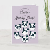 Giant Panda Beer Eerste 1e Verjaardagsfeestje Uitn Bedankkaart (Voorkant)