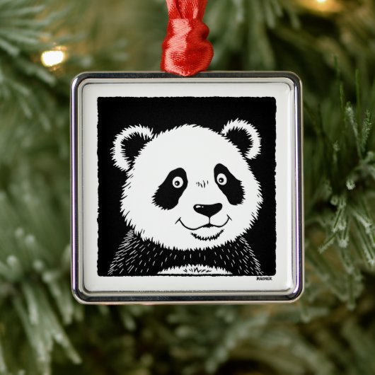 Giant Panda Beer Metalen Ornament (Boom)