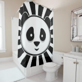 Giant Panda Beer - Schattige zwart witte panda Douchegordijn (In situ)