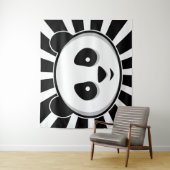 Giant Panda Beer - Schattige zwart witte panda Wandkleed (In situ)