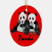 Giant Panda Beren kerstversiering Keramisch Ornament (Rechts)