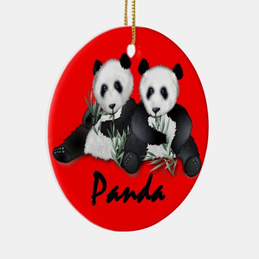 Giant Panda Beren kerstversiering Keramisch Ornament (Rechts)