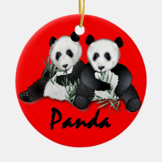 Giant Panda Beren kerstversiering Keramisch Ornament (Voorkant)