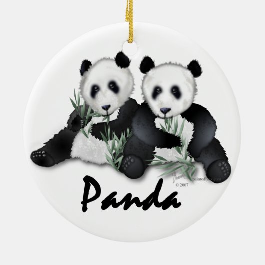 Giant Panda Beren kerstversiering Keramisch Ornament (Achterkant)
