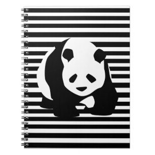 Giant Panda Black en White Striped Notitieboek